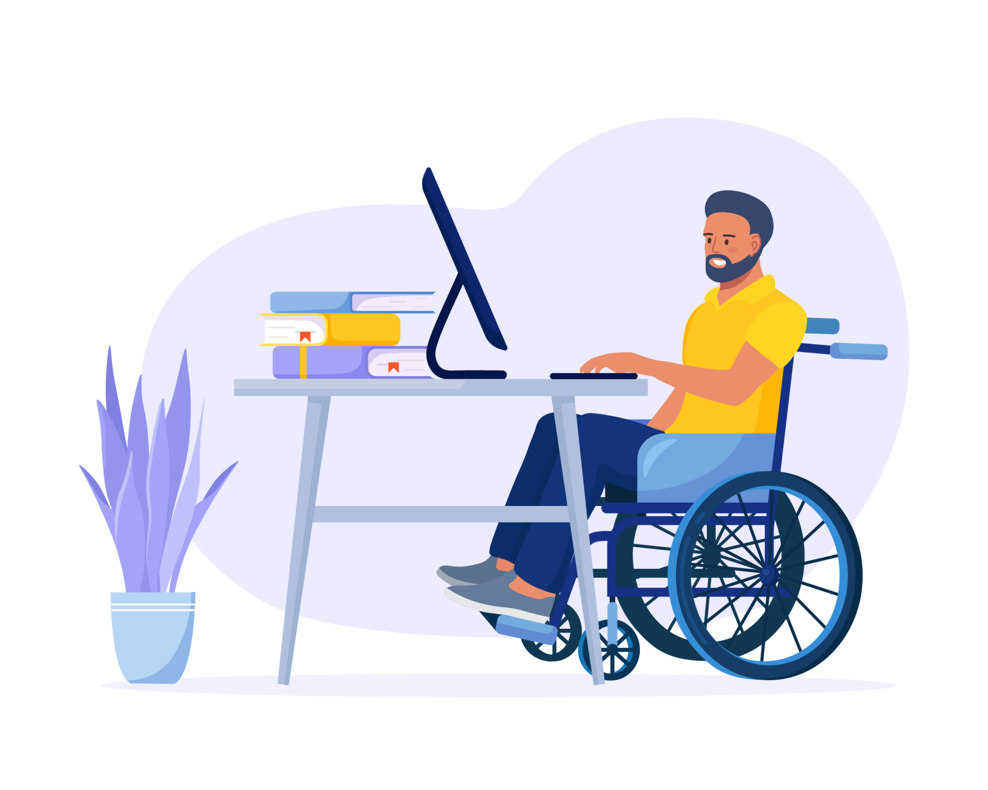 disabled man using computer